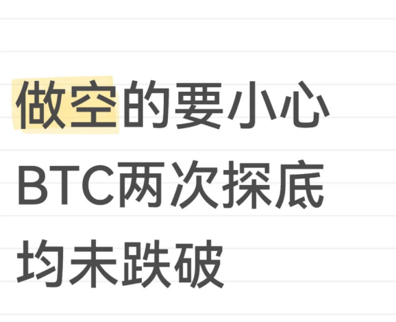 做空的要小心BTC两次探底均未跌破-币圈知识社区